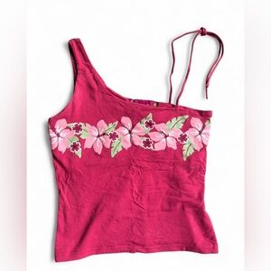 SO Pink Floral Y2K Tank Top